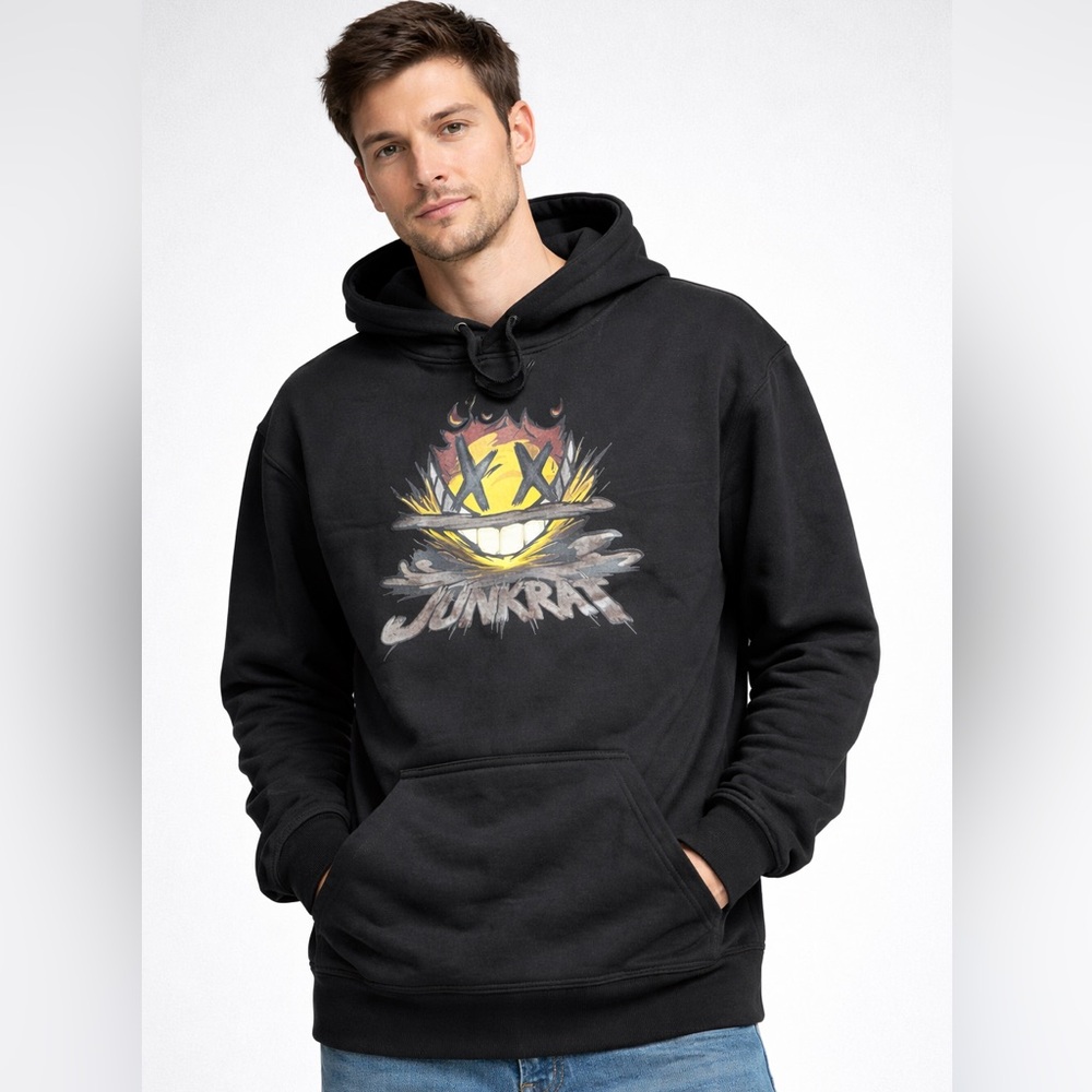 Blizzard Overwatch Junkrat Hoodie‎ Black Fanatics Gaming Sweatshirt men’s Large